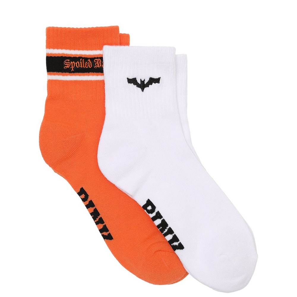 VS PINK Halloween Bat & Spoiled Bat 2-Pack Quarter Socks NEW